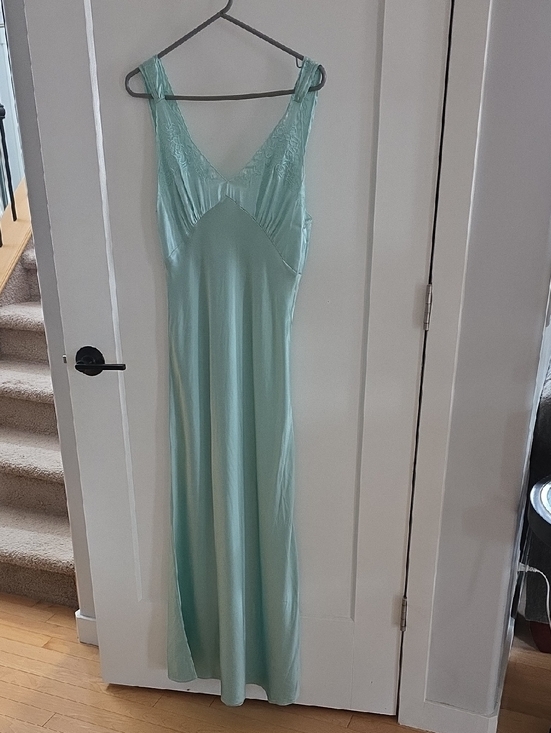 Zara Dresses & Skirts - Zara Mint Green Embroidered Long Slip Dress